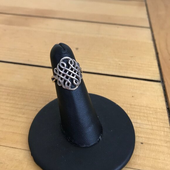 Celtic Infinity Knot Ring Open Weave Design Vintage 90s 875 Silver PAJ Size 5 - Picture 2 of 9